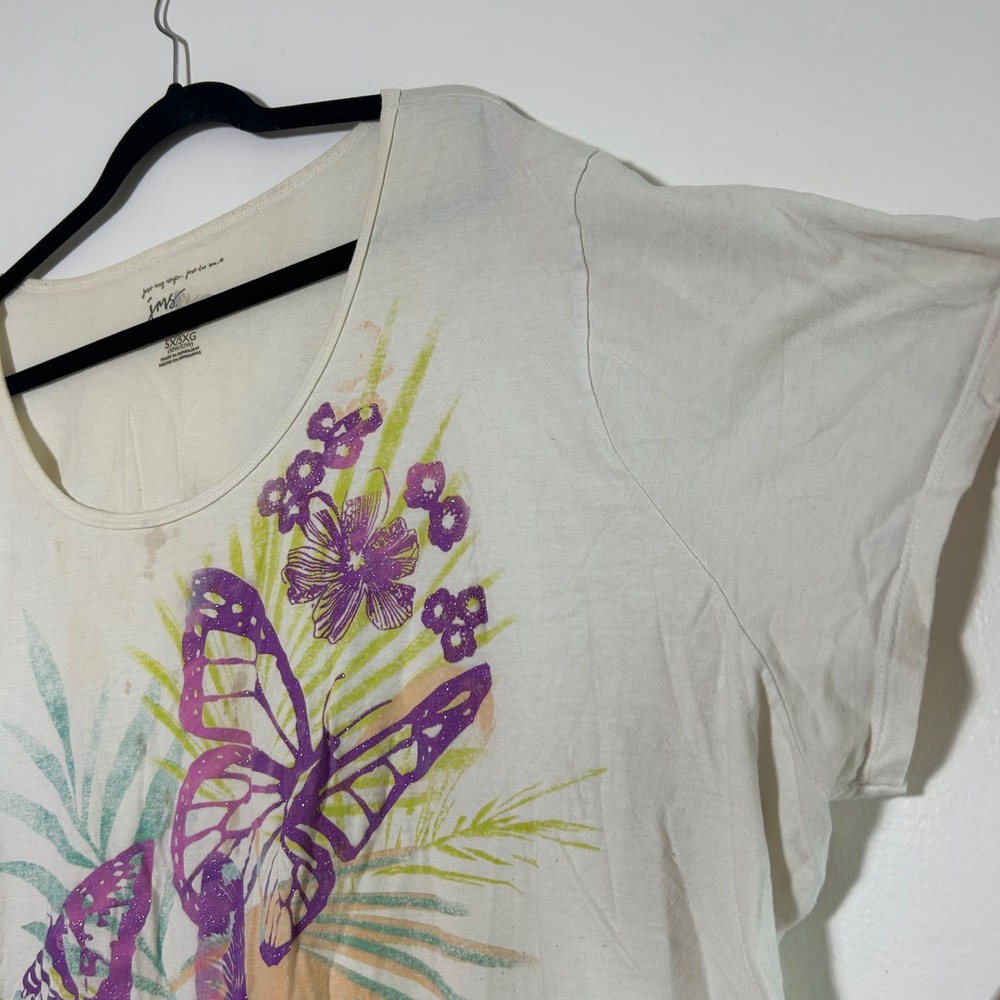 Butterfly floral y2k top sz‎ 5x - Picture 3 of 9